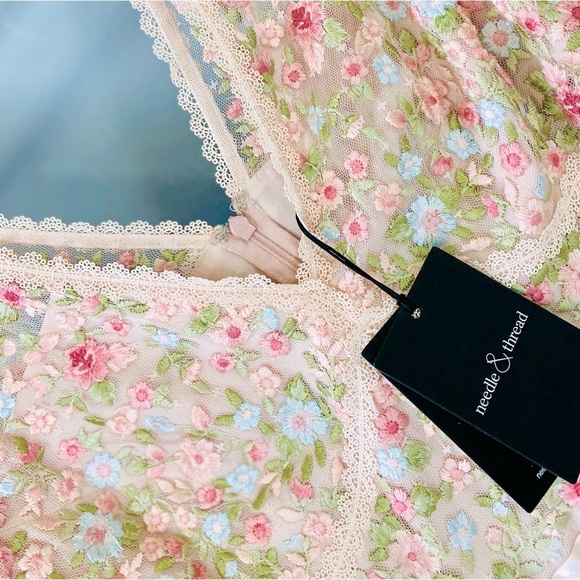 Needle & Thread Dress Pink Ribbon Bouquet Bodice Ankle Gown Tulle Plus Size 14 - Picture 4 of 8